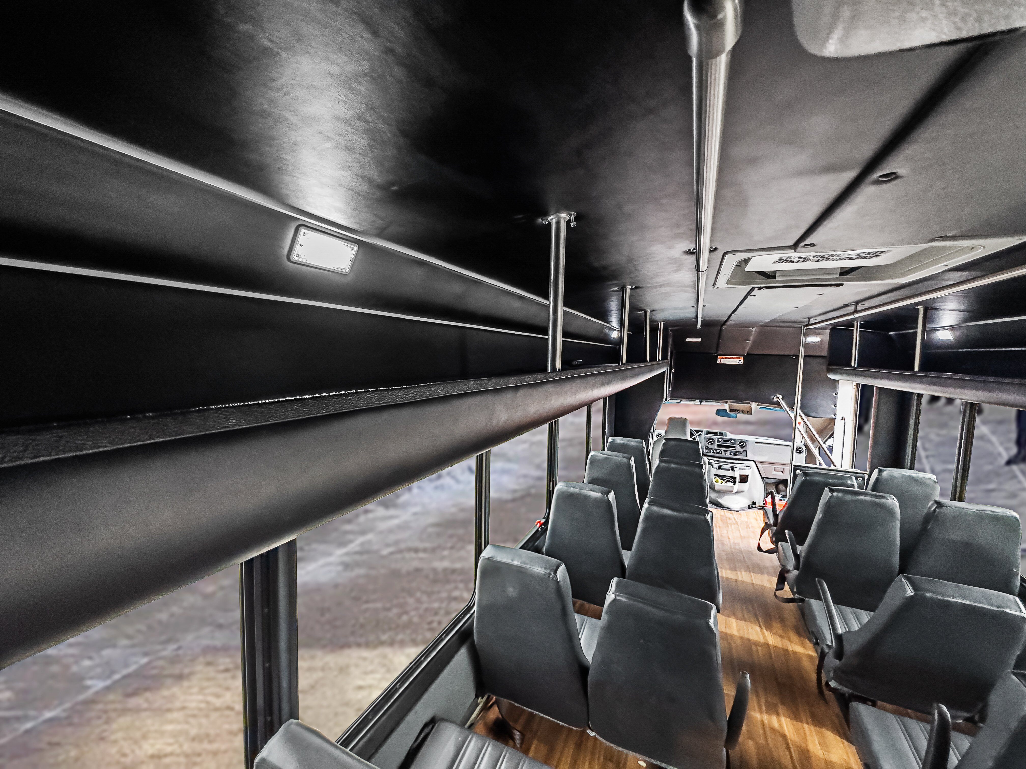 Ford E450 Shuttle Bus inside empty 3