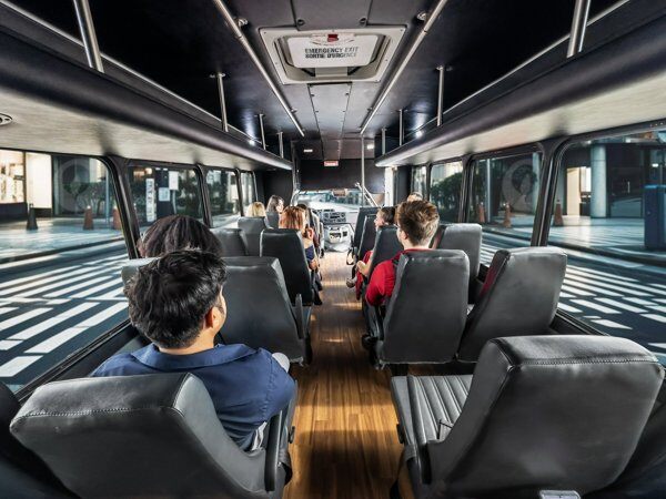 Ford E450 Shuttle Bus inside people 3