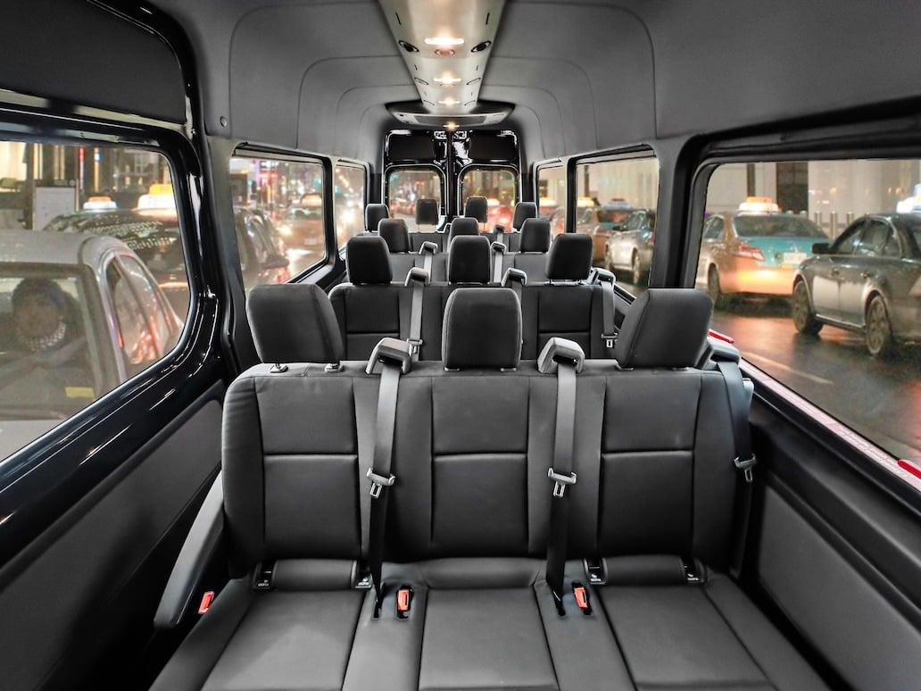 Mercedes Sprinter Shuttle Van 14 Pass Interior