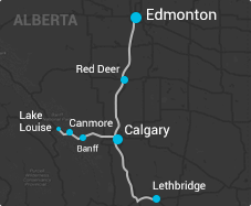 Areas in Alberta served by AMPM Limo, Calgary